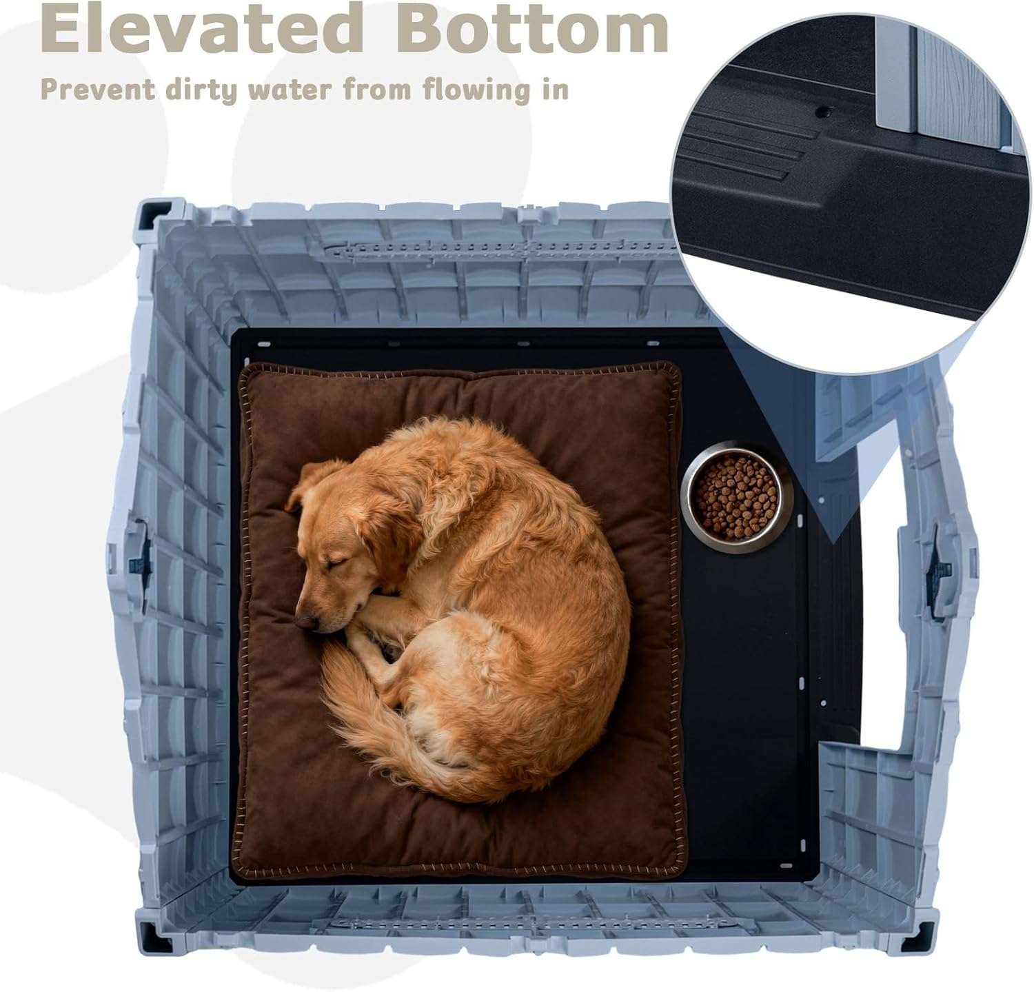 Casa De Perros Exterior Plástico Ventilada Impermeable Polipropileno - Imagen 3