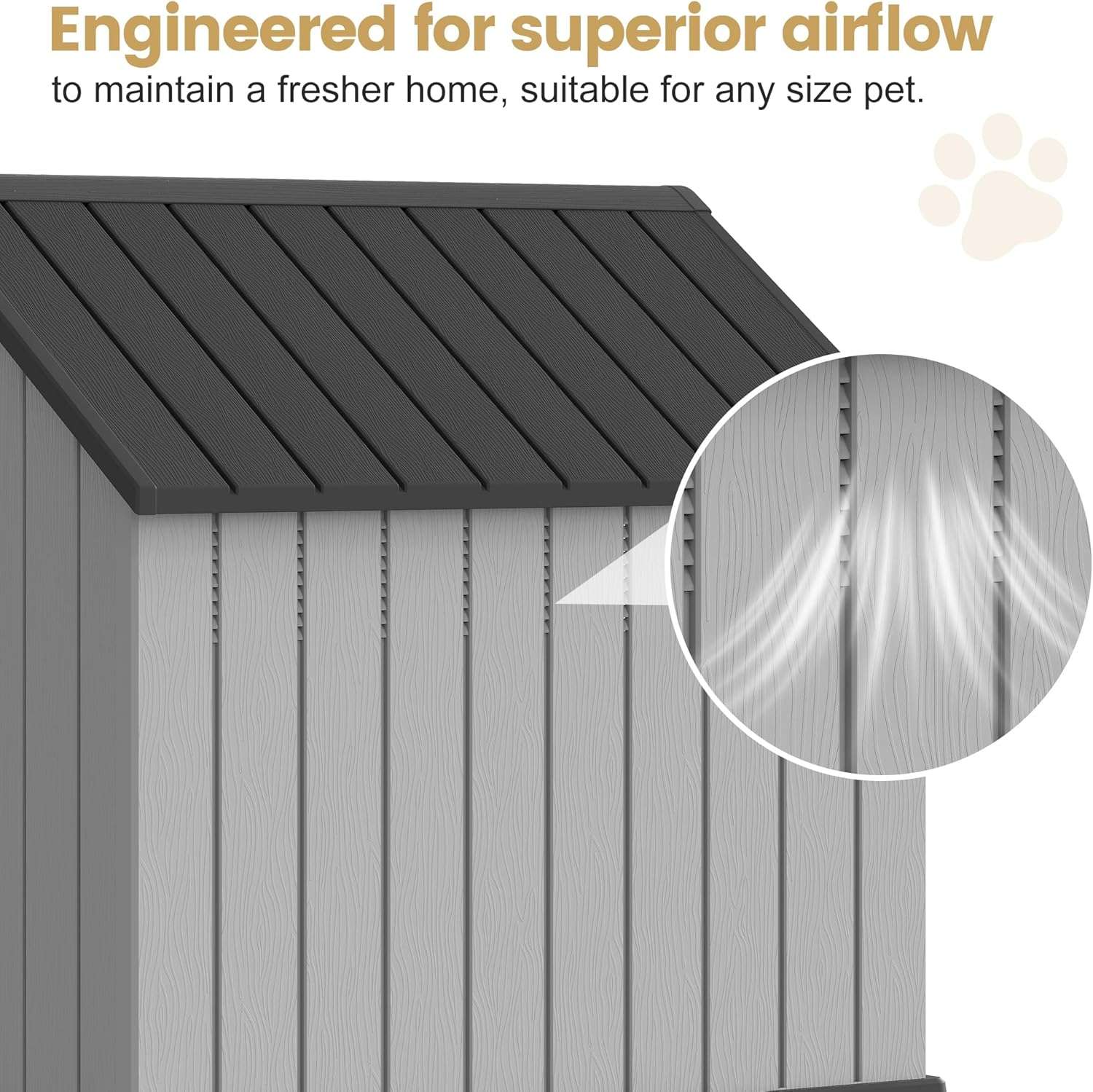 casa de plastico perros grandes exterior impermeable suelo elevado 92x97x97 centimetros ideal para chile