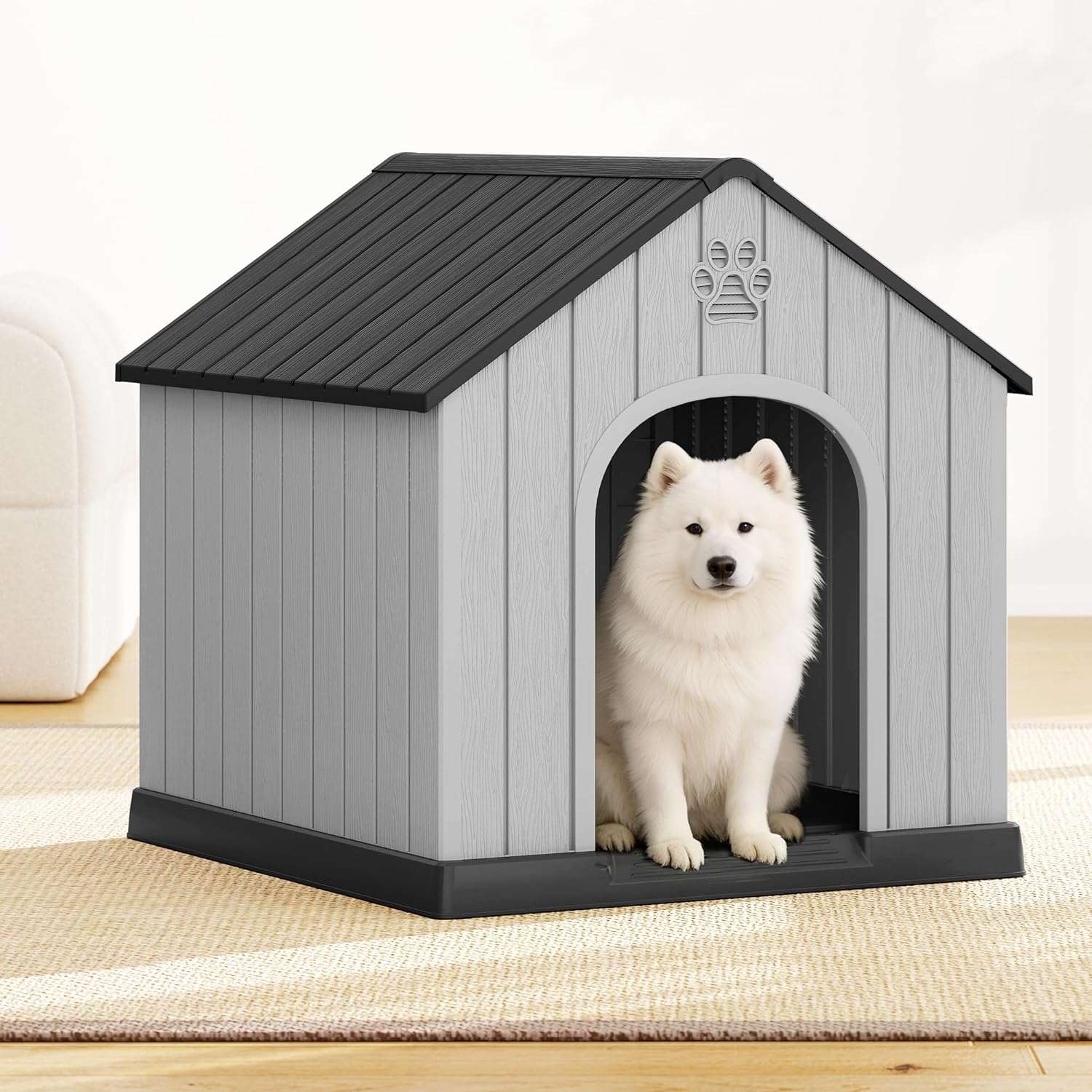 casa de plastico perros grandes exterior impermeable suelo elevado 92x97x97 centimetros ideal para chile