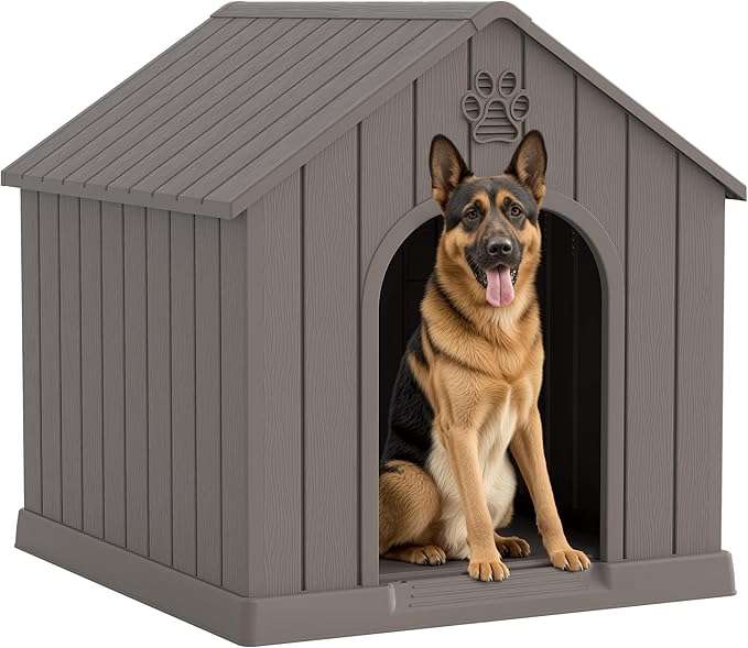 casa de plastico perros grandes exterior impermeable suelo elevado 92x97x97 centimetros ideal para chile