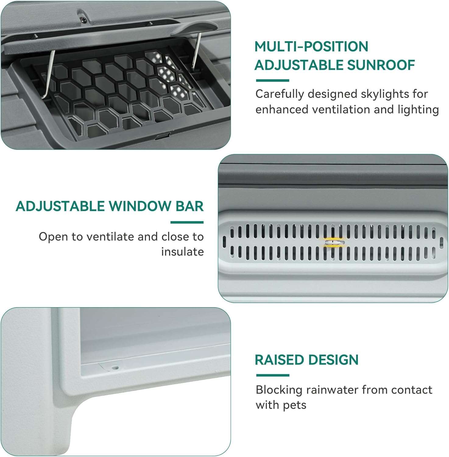 casa de plastico perros medianos exterior impermeable tragaluz base elevada 87x72x75 centimetros ideal para chile