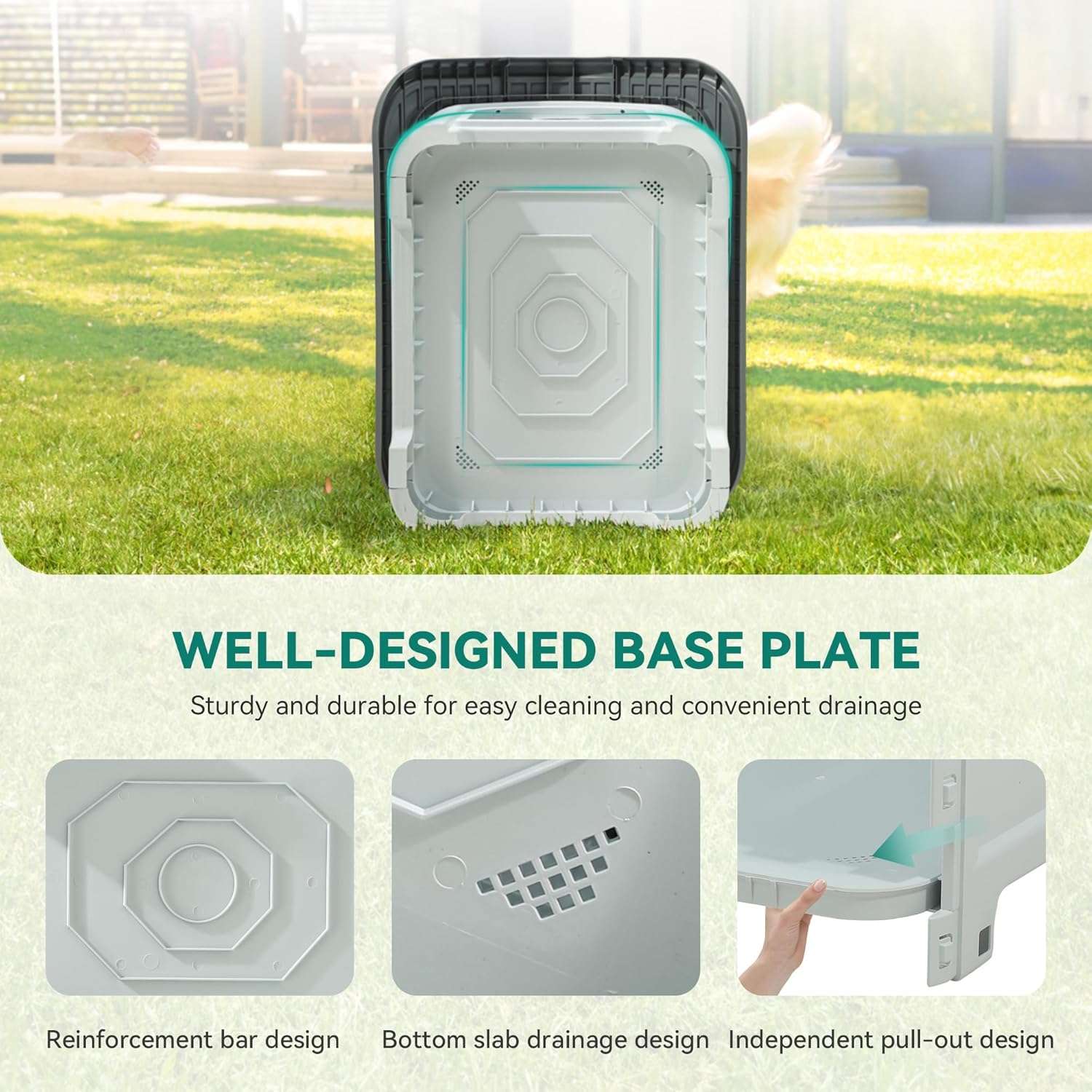 casa de plastico perros medianos exterior impermeable tragaluz base elevada 87x72x75 centimetros ideal para chile