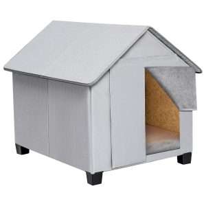 Casa plegable e impermeable para perros con aislamiento termico y alfombra de felpa para exteriores e interiores