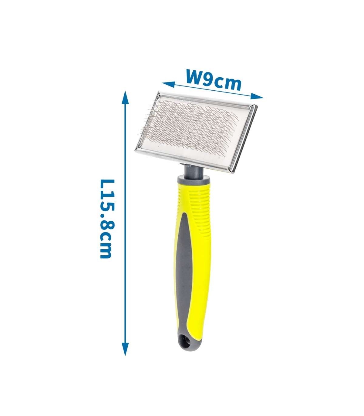 Cepillo carda talla M para perros y gatos de pelo largo con mango ergonomico antideslizante.