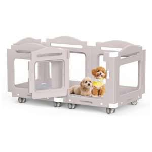 corral acrilico transparente perros ruedas caja parto parque juegos 126x68x60 centimetros interior ideal para chile