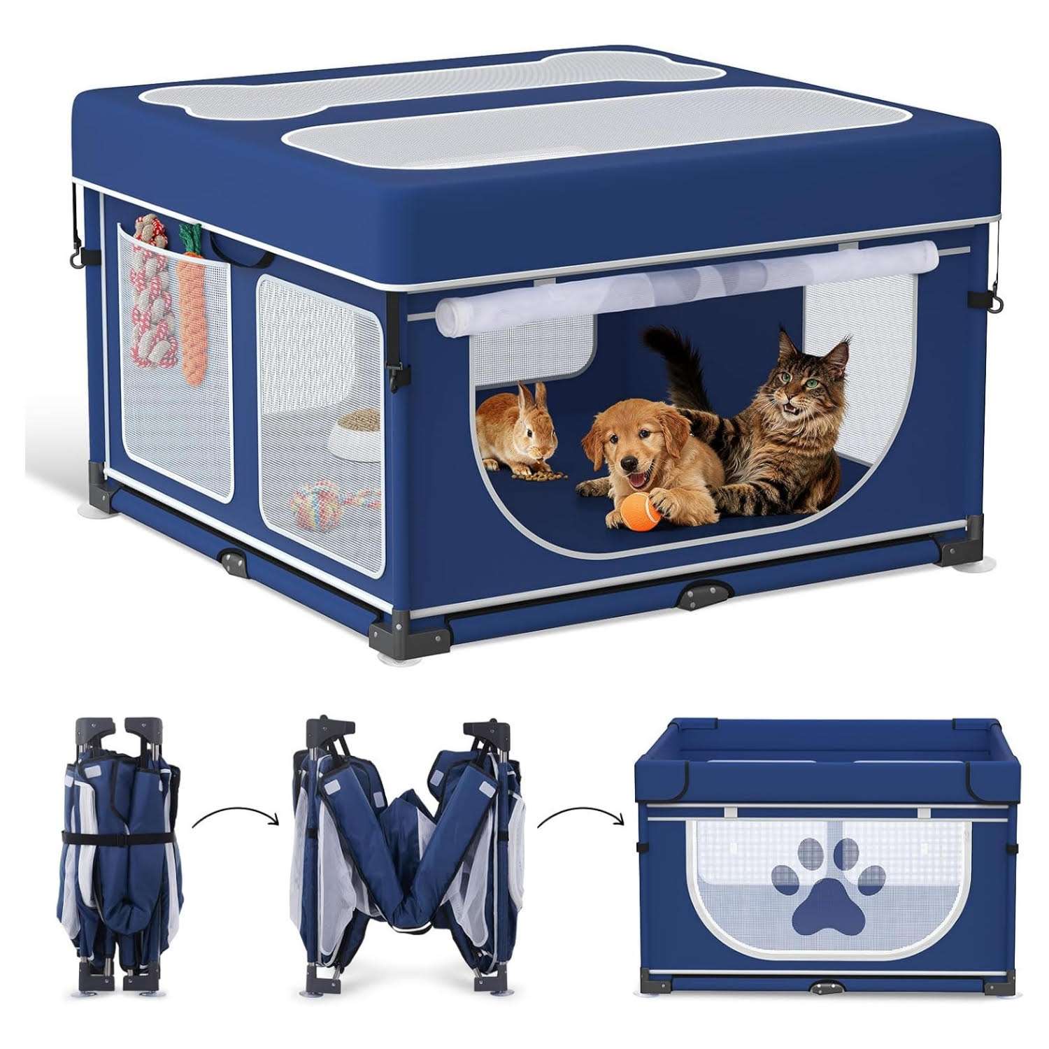 corralito plegable para perros loobani bolso transporte tela oxford 110x110x69 centimetros interior exterior ideal para chile