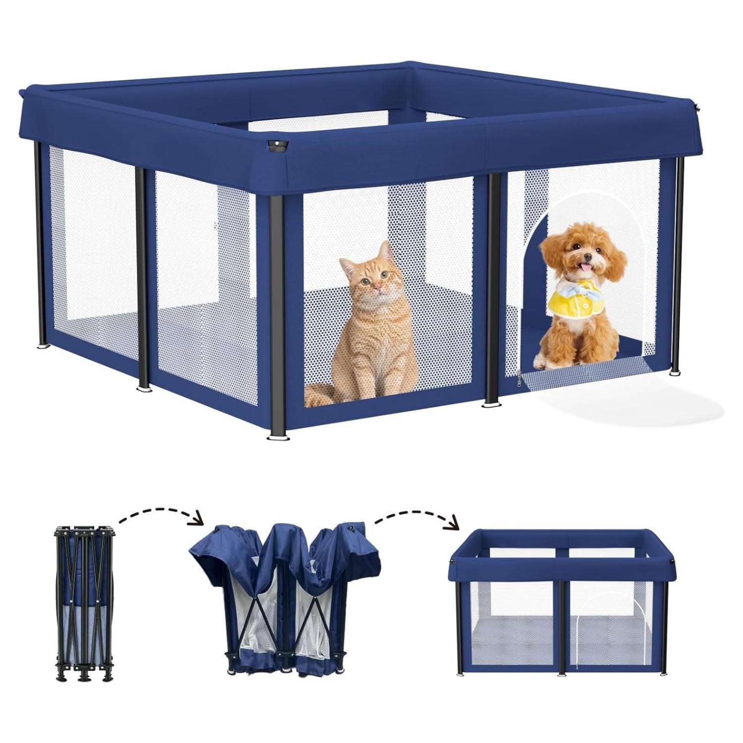 corral plegable para cachorros perros tela oxford 127x127x67 centimetros azul interior exterior ideal para chile