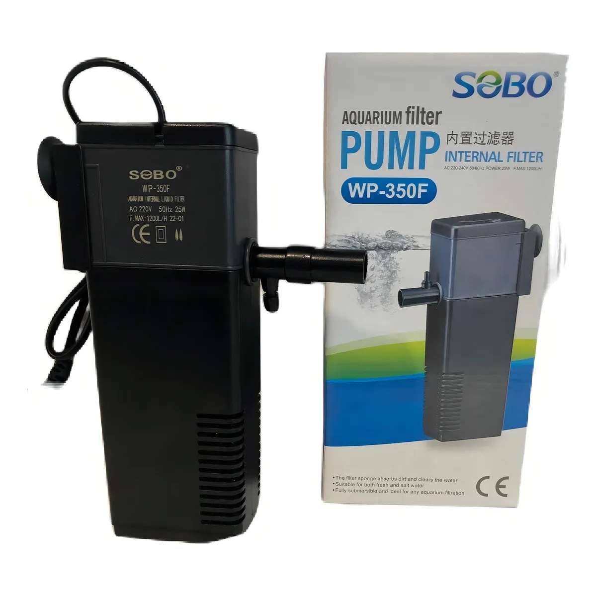 Filtro Interno Acuario 1200 Litros Hora Sobo WP 350F - Imagen 6