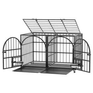jaula metalica perros grandes dosker con divisor ruedas bandejas 107x69x73 centimetros ideal para chile