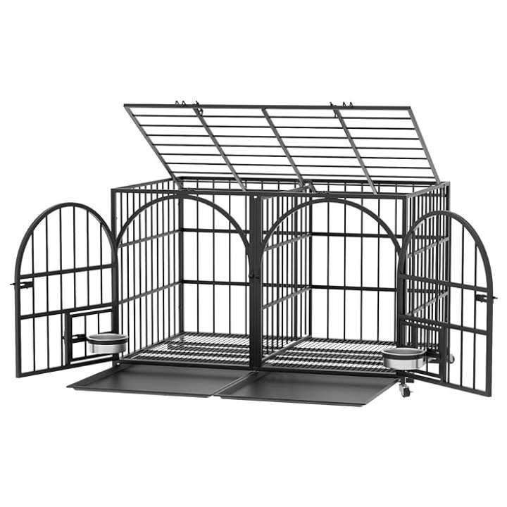 jaula metalica perros grandes dosker con divisor ruedas bandejas 107x69x73 centimetros ideal para chile