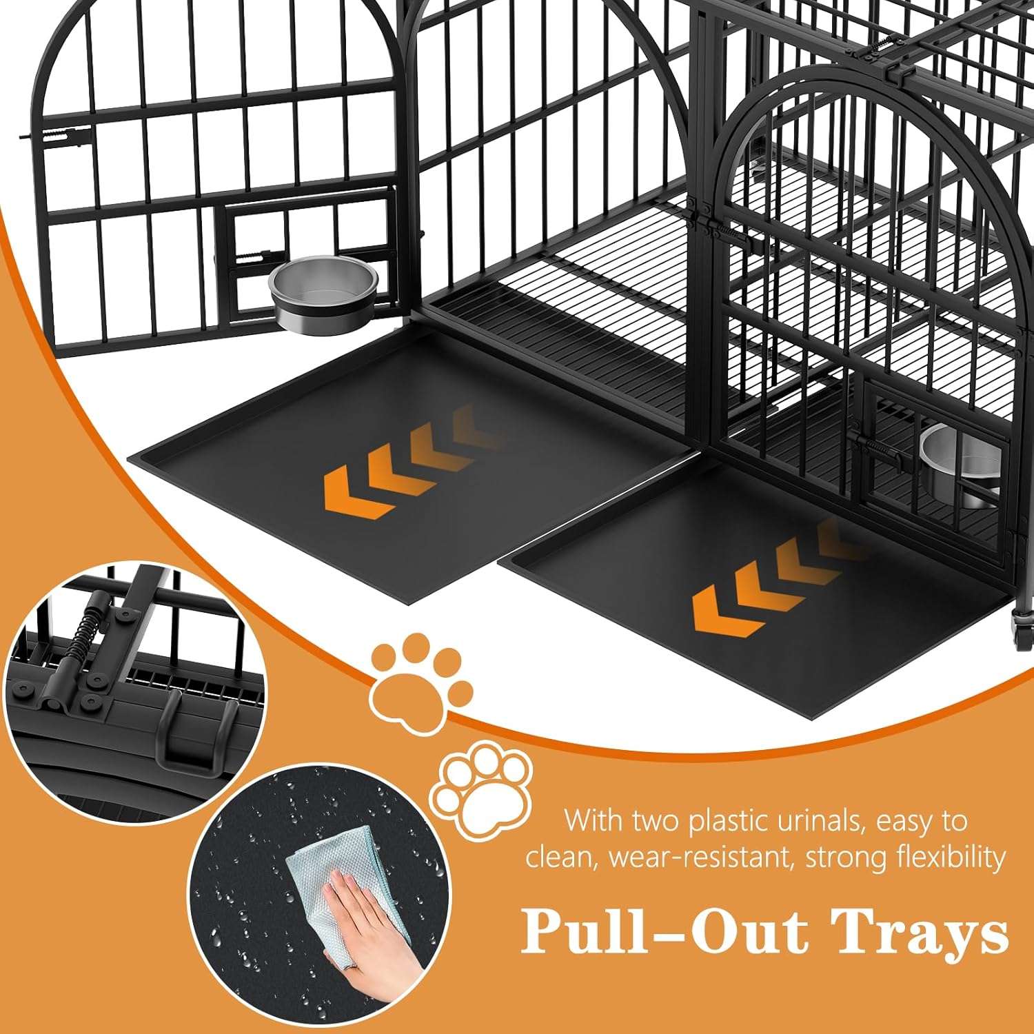 jaula metalica perros grandes dosker con divisor ruedas bandejas 107x69x73 centimetros ideal para chile