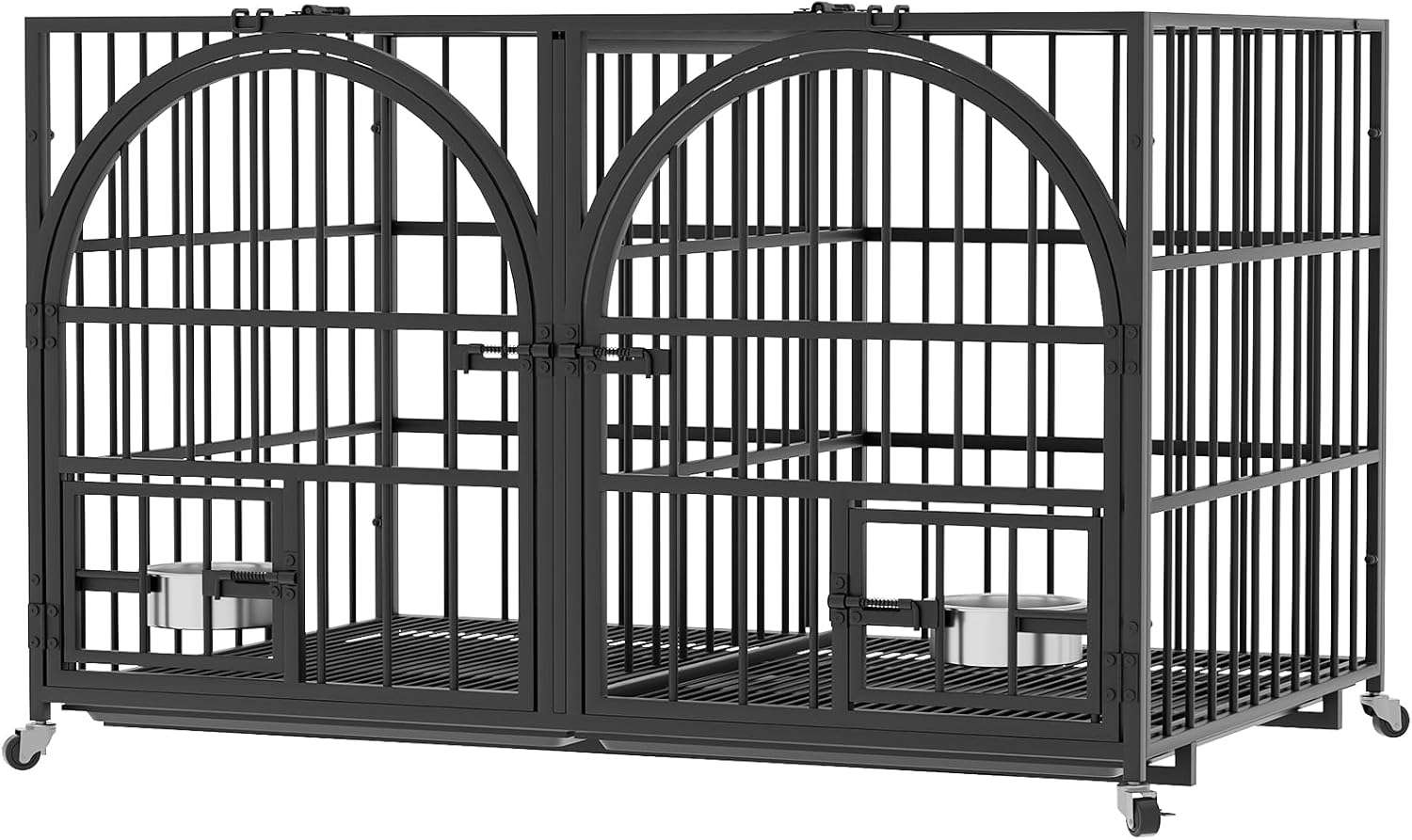 jaula metalica perros grandes dosker con divisor ruedas bandejas 107x69x73 centimetros ideal para chile