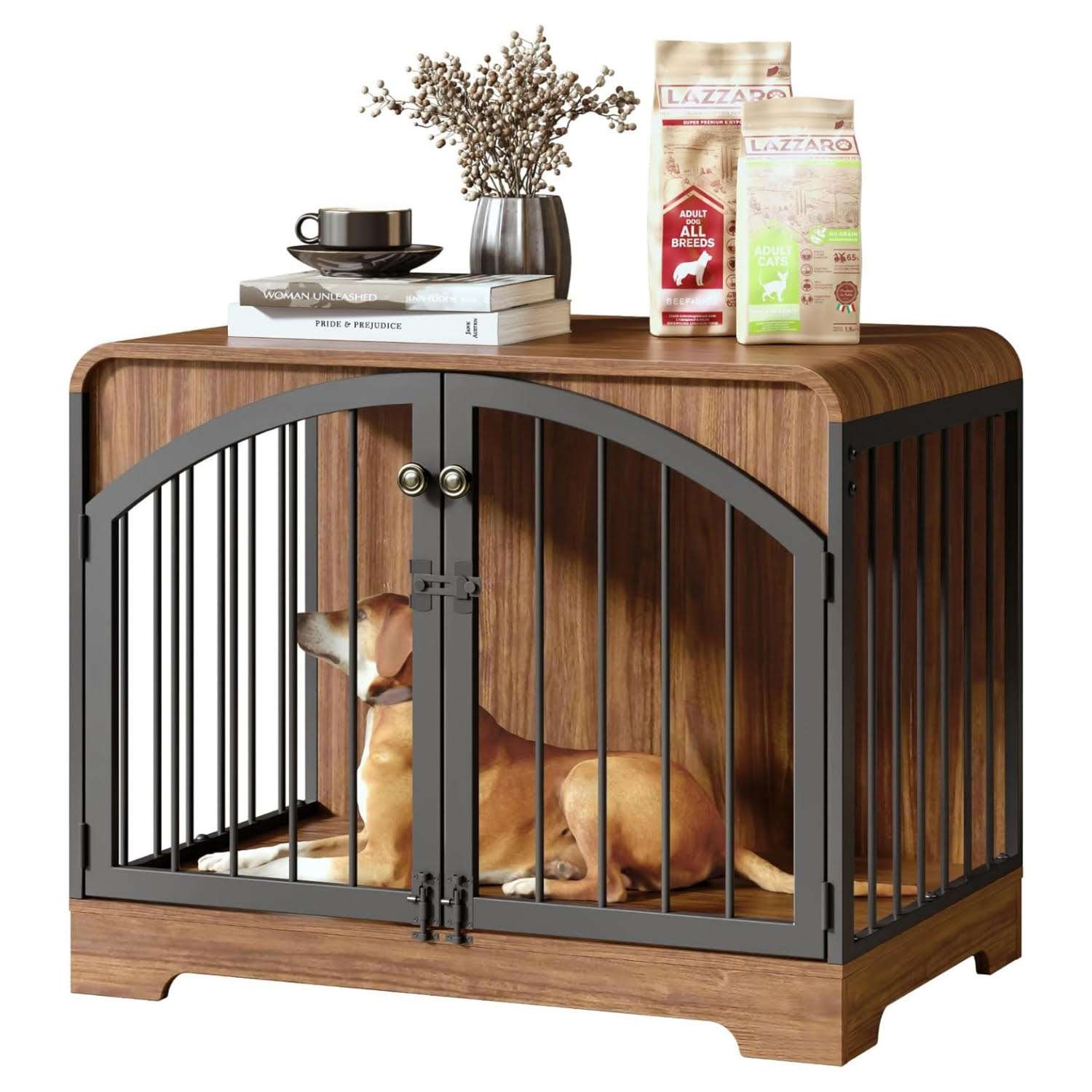 jaula mueble perros pequeños interior madera acero ventilada 80x54x64 centimetros ideal para chile