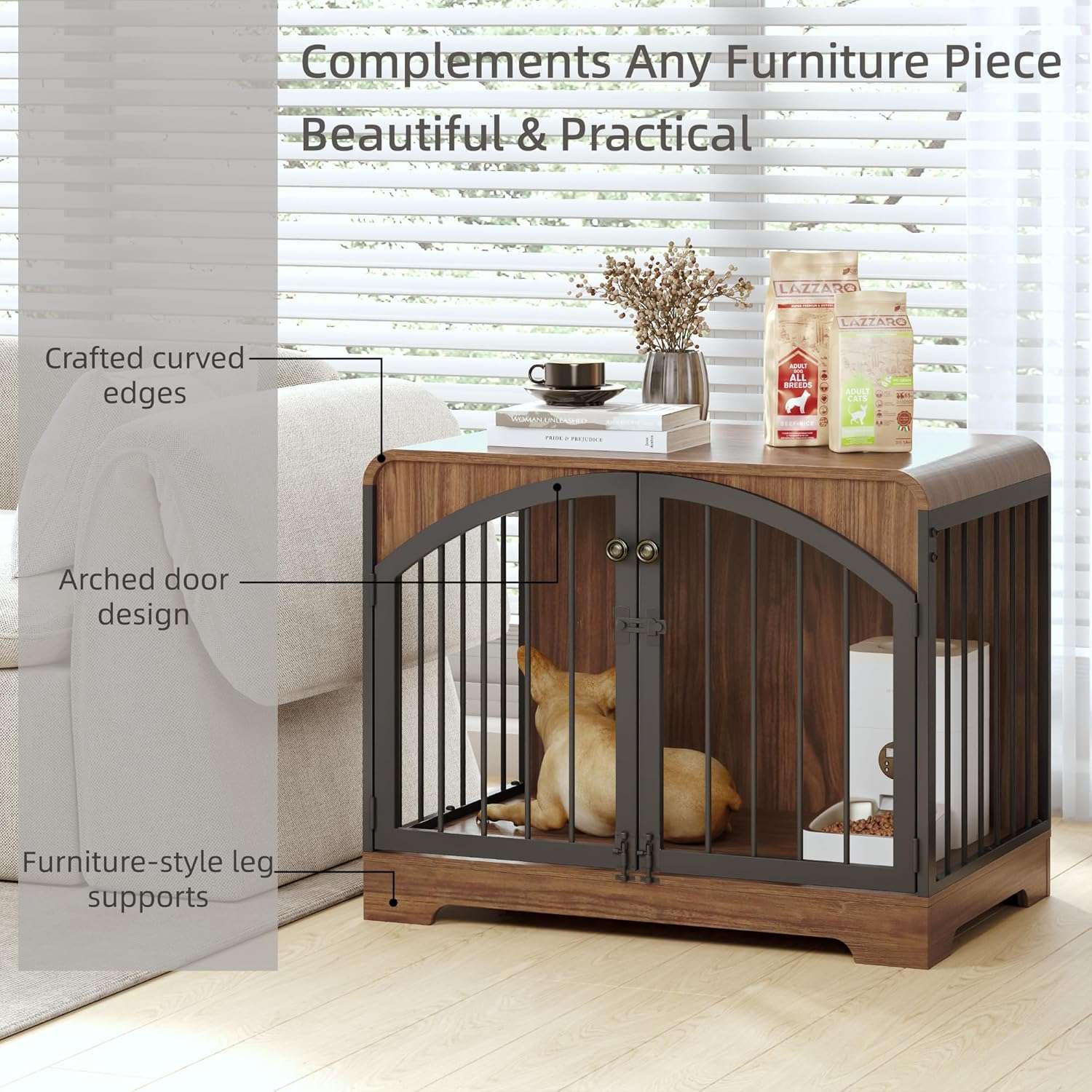 jaula mueble perros pequeños interior madera acero ventilada 80x54x64 centimetros ideal para chile