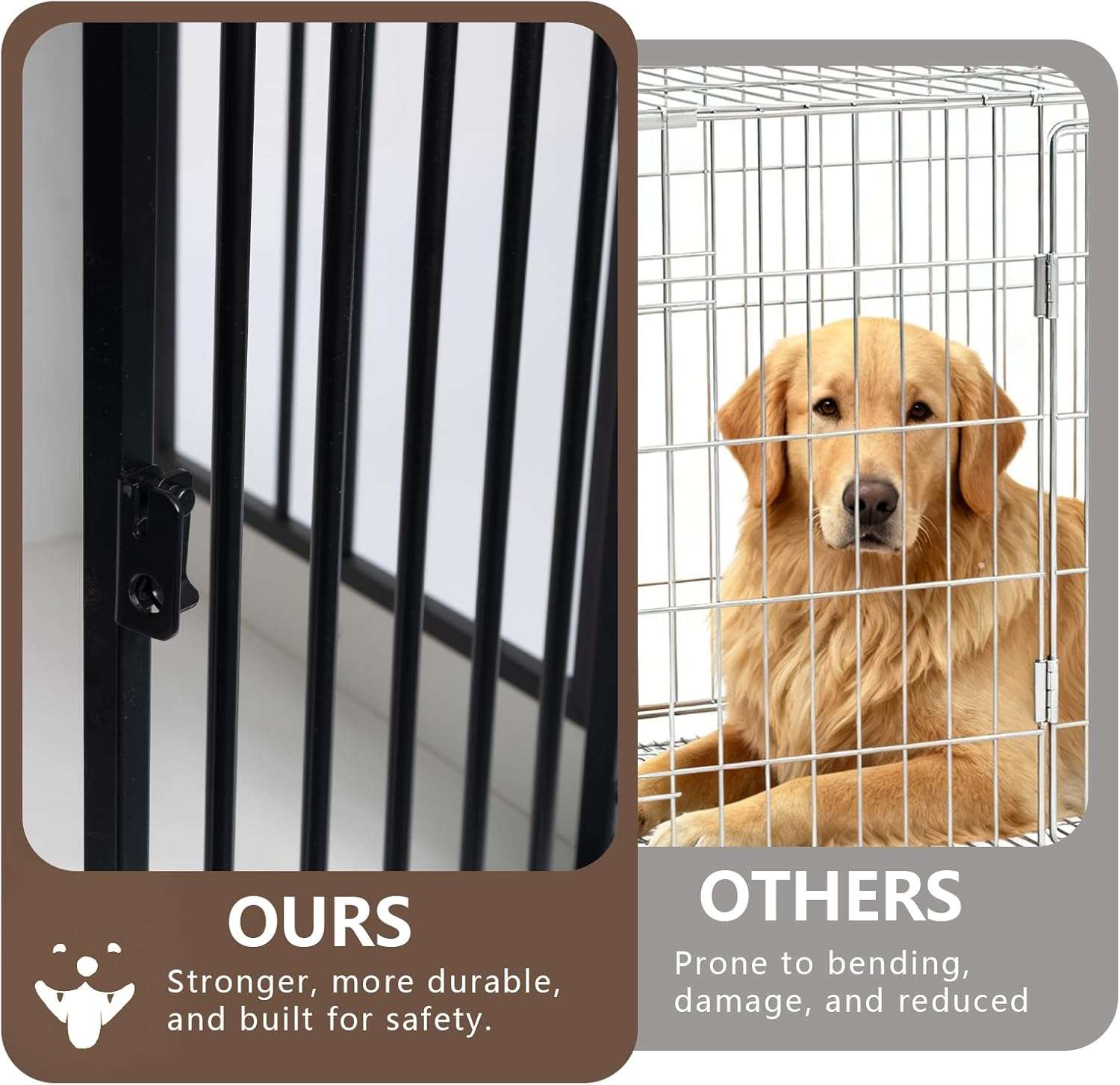 mueble jaula para perros grandes mesa auxiliar negra modular 95x60x86 centimetros sin herramientas ideal para chile