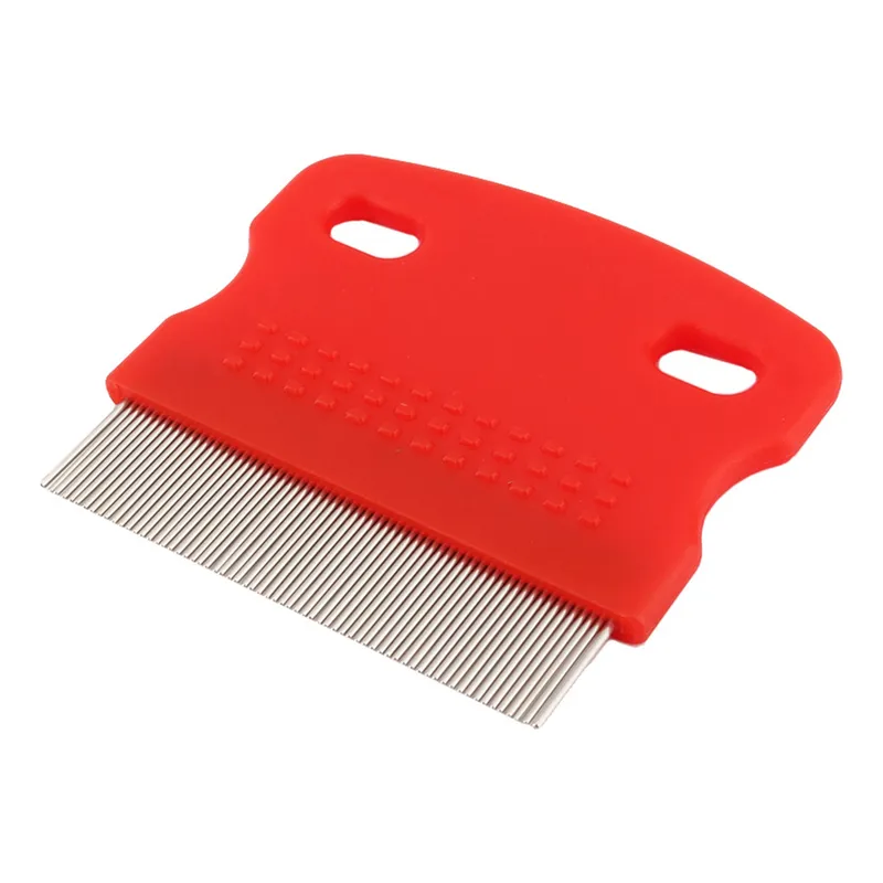 Peine saca pulgas y garrapatas de acero inoxidable para el aseo de perros y gatos.