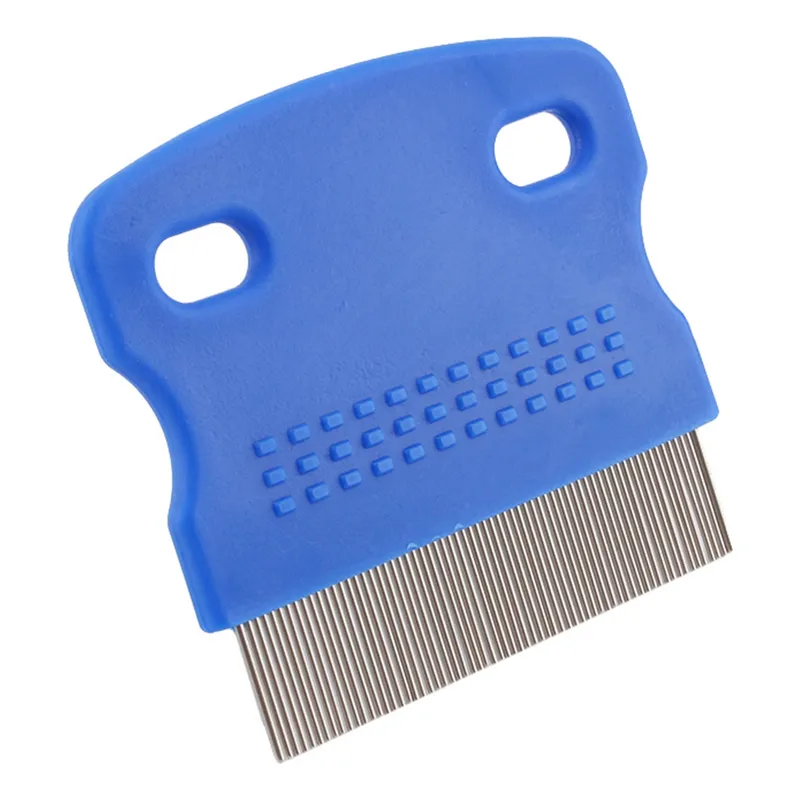 Peine saca pulgas y garrapatas de acero inoxidable para el aseo de perros y gatos.