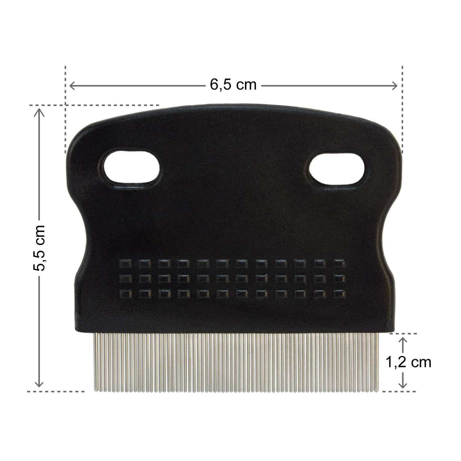 Peine saca pulgas y garrapatas de acero inoxidable para el aseo de perros y gatos.