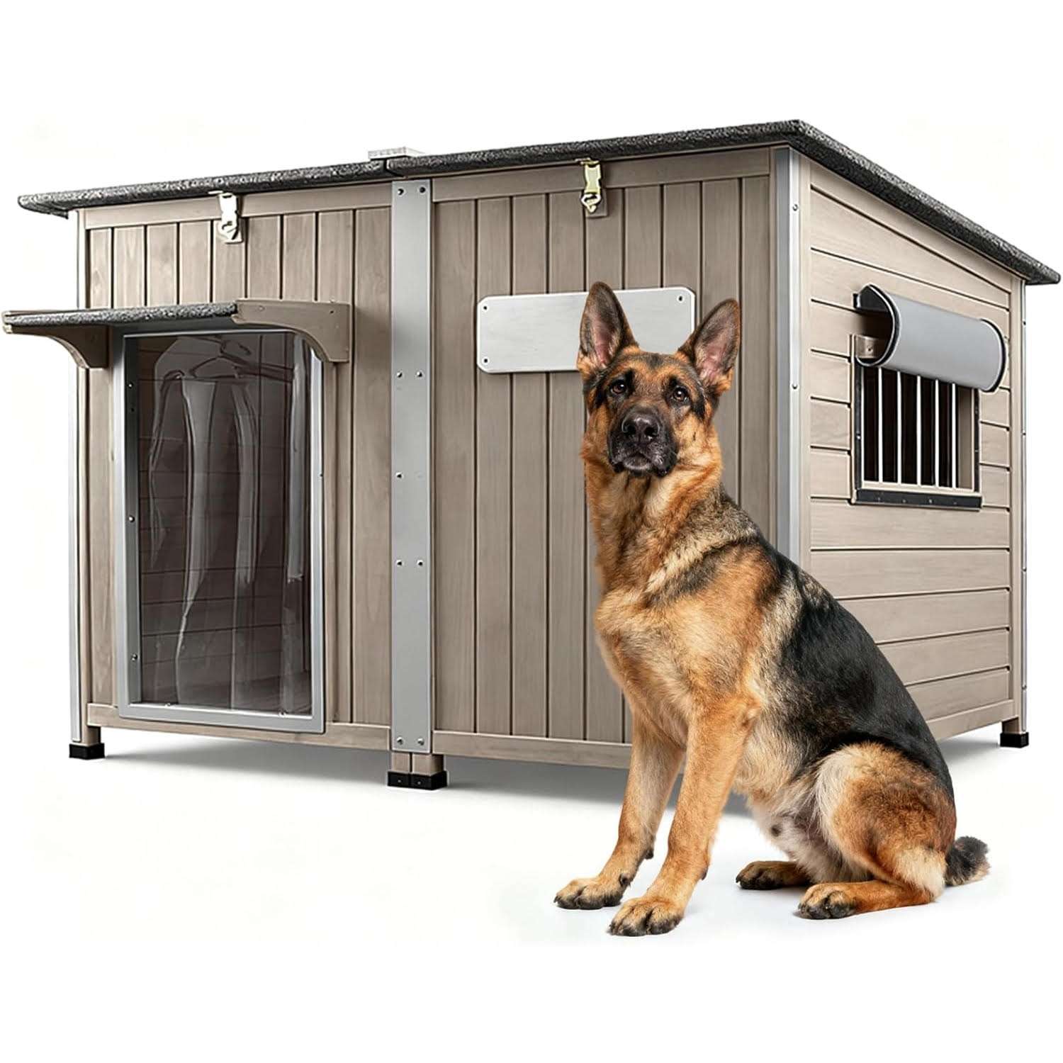 casa de madera perros grandes exterior estructura fierro antimordidas techo asfalto 140x84x88 centimetros ideal para chile