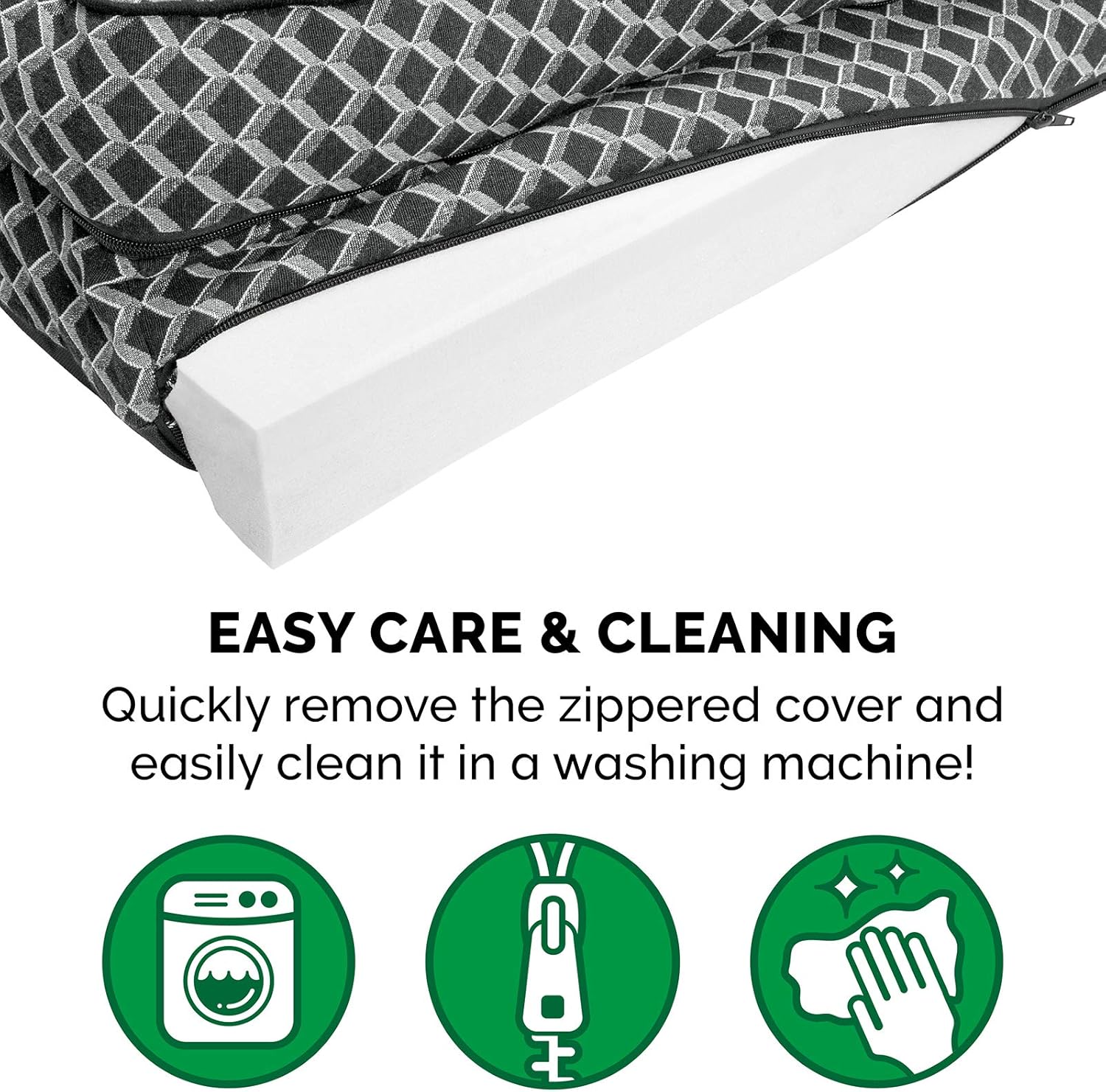 Cama ortopédica tipo sofá para perros de raza gigante con base de espuma sólida y funda lavable.