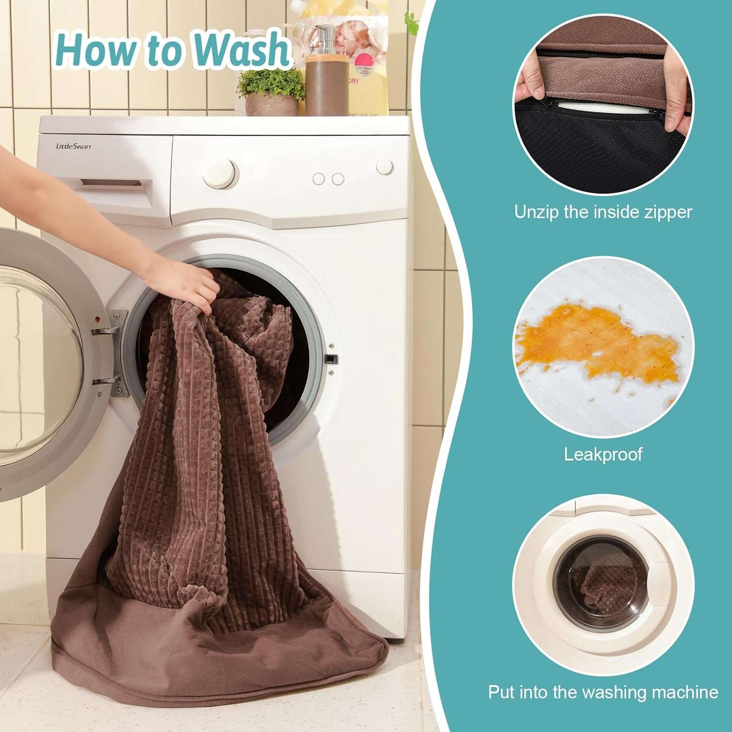 Cama ortopedica para perros con espuma viscoelastica bordes elevados y forro impermeable.