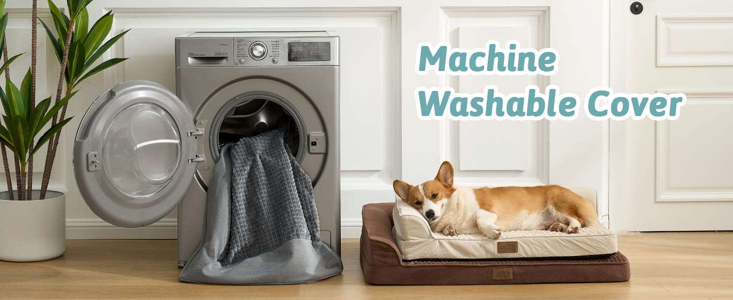 Cama ortopedica para perros con espuma viscoelastica bordes elevados y forro impermeable.
