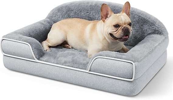 cama ortopedica gris claro para perros medianos de 76 por 51 centimetros con funda lavable y base antideslizante ideal para chile
