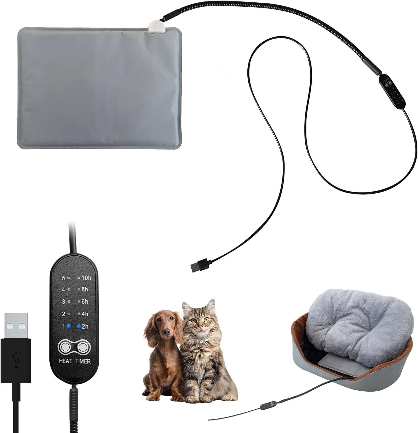 almohadilla termica usb para camas de mascotas de 41 por 30 centimetros con control de temperatura e impermeable ideal para chile