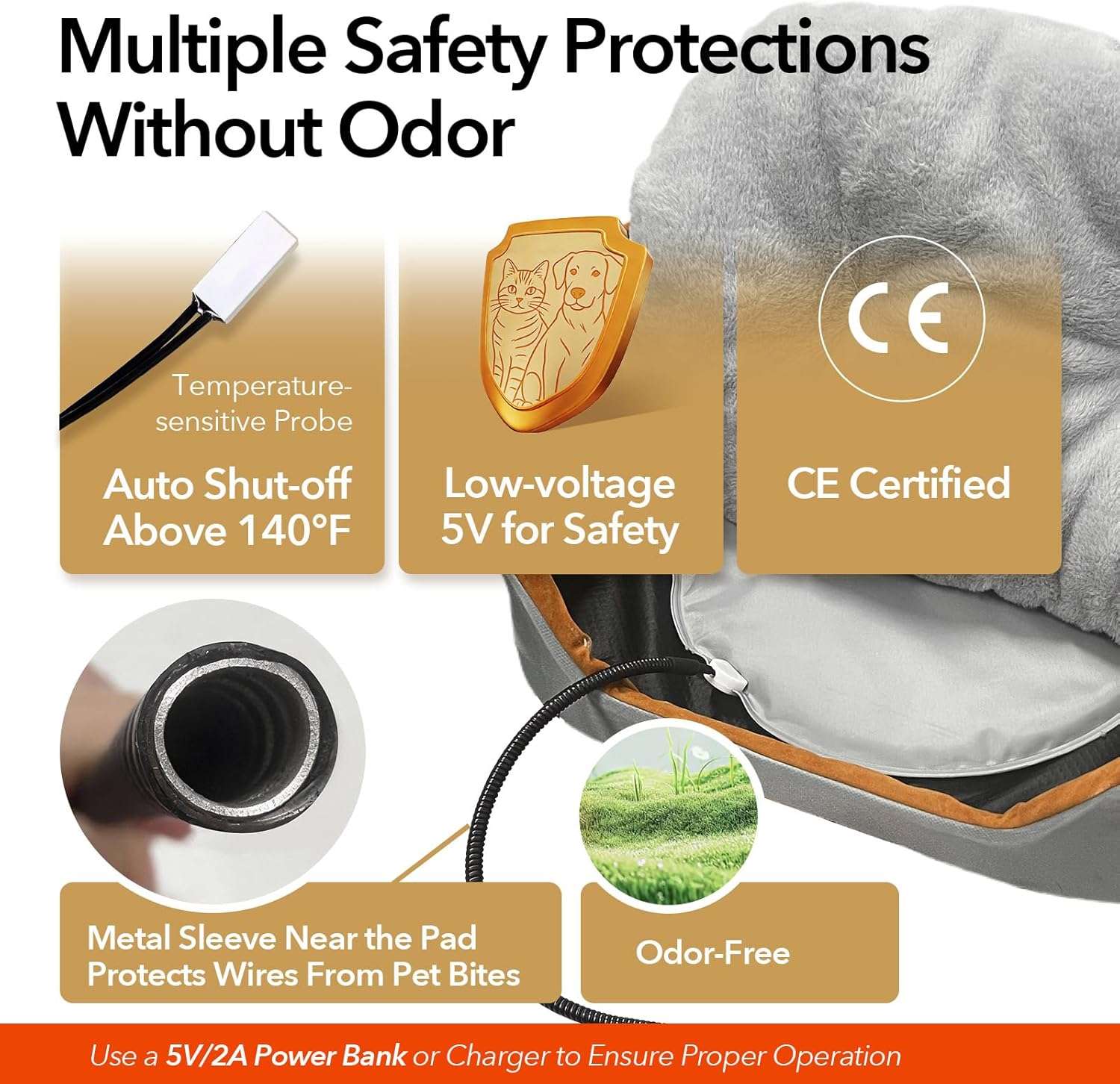 almohadilla termica usb para camas de mascotas de 41 por 30 centimetros con control de temperatura e impermeable ideal para chile
