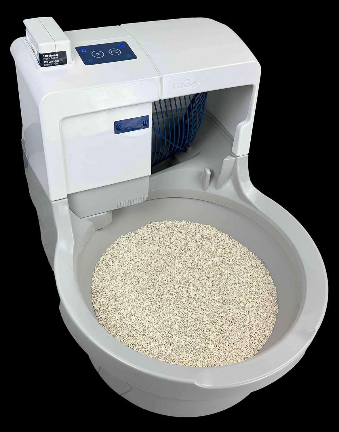 arenero automatico catgenie whoosh para gatos con sistema lavable al inodoro y control por aplicacion ideal para chile