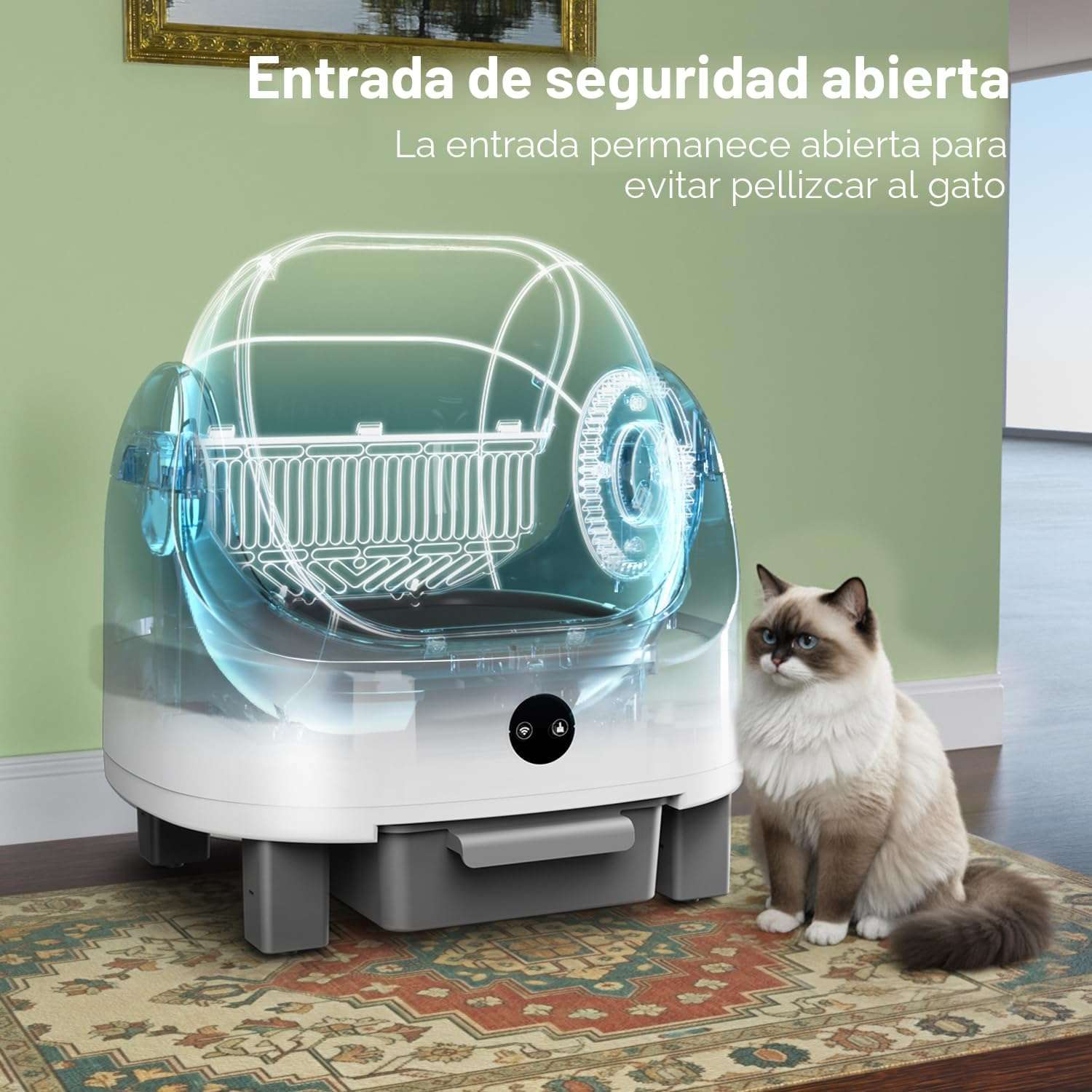 arenero automatico oroley para gatos autolimpiante con conexion wifi y sensores de seguridad ideal para chile