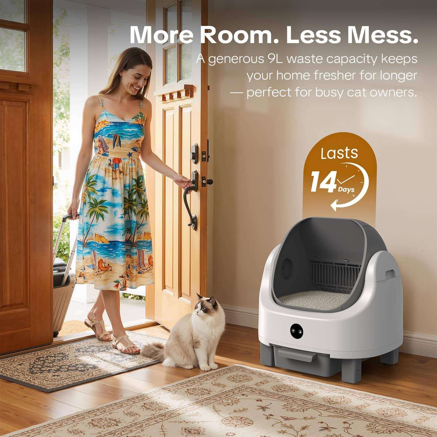 arenero automatico oroley para gatos autolimpiante con conexion wifi y sensores de seguridad ideal para chile