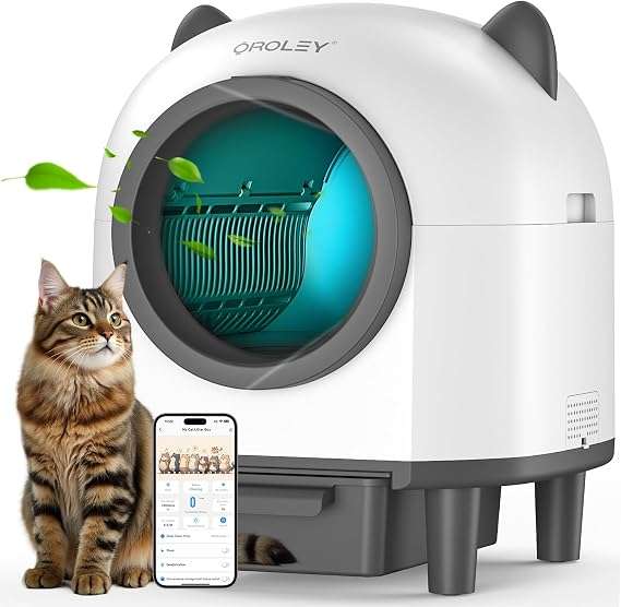 arenero automatico oroley para gatos autolimpiante con conexion wifi y sensores de seguridad ideal para chile