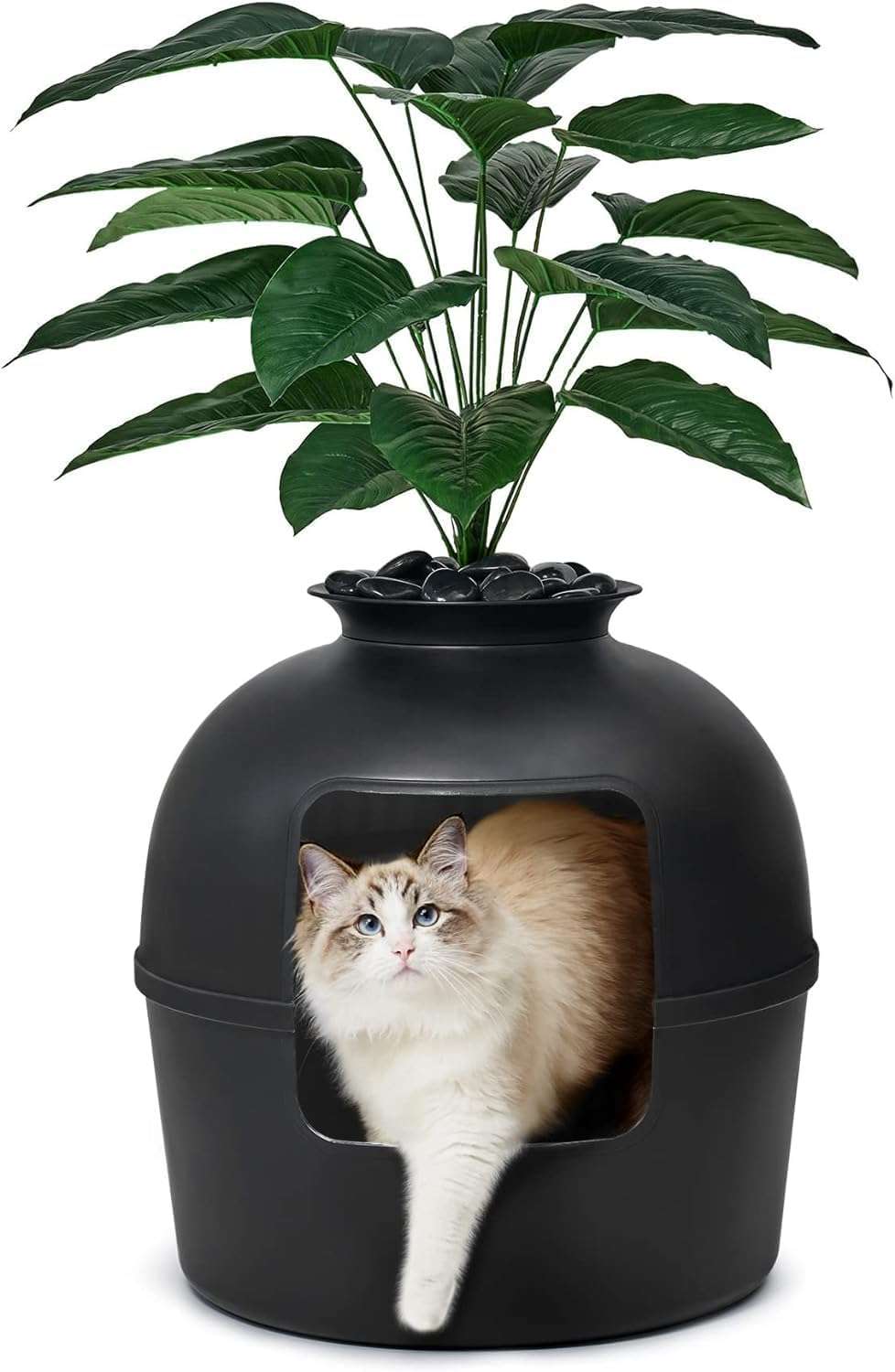 arenero oculto para gatos con diseño de macetero planta artificial y filtro de carbon de 5.08 centimetros en chile