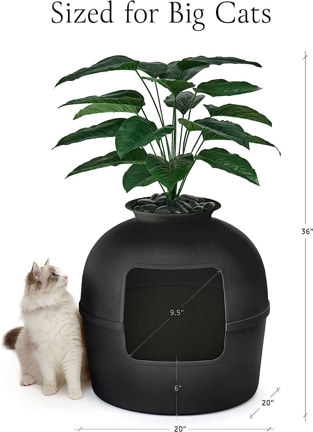 arenero oculto para gatos con diseño de macetero planta artificial y filtro de carbon de 5.08 centimetros en chile