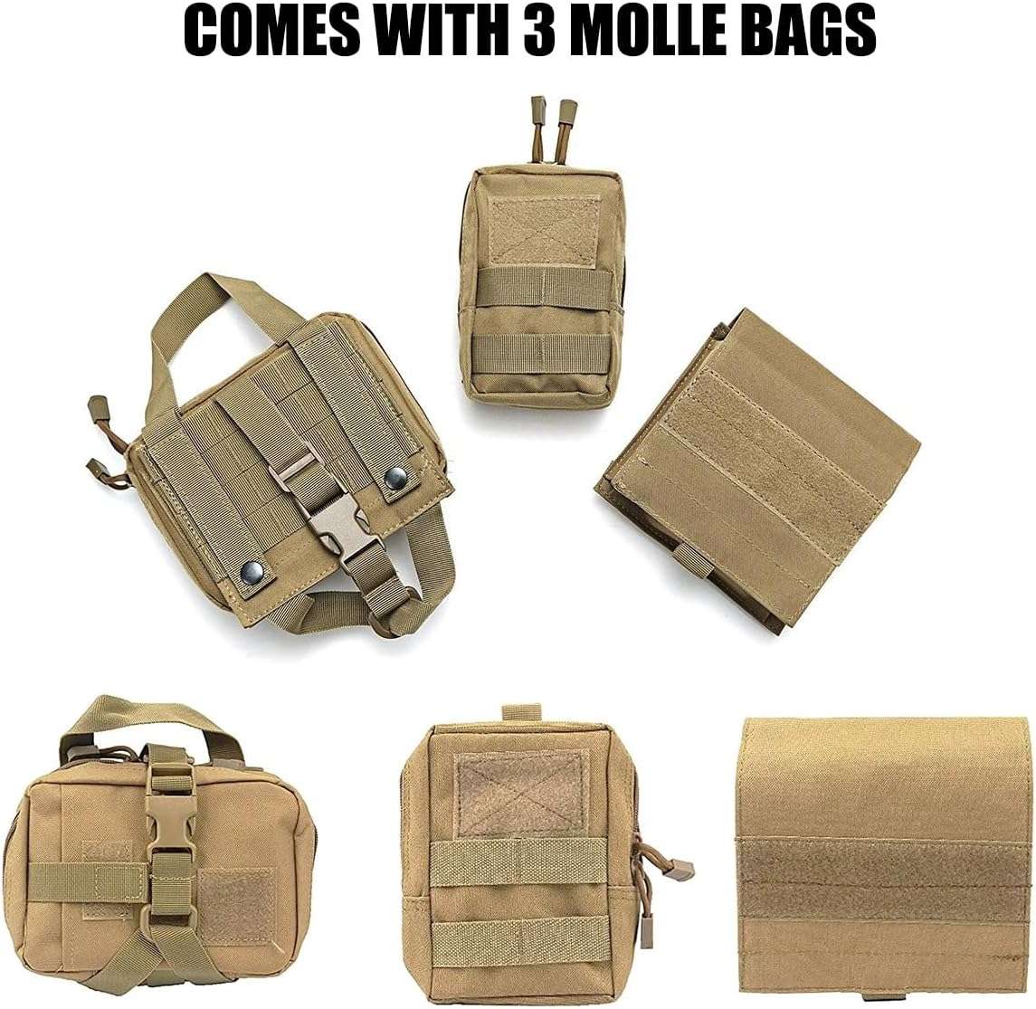 arnes tactico resistente para perros con bolsas molle y correa elastica ideal para entrenamiento en chile