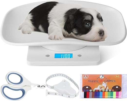 pesa digital para mascotas recien nacidas con capacidad de 15 kilos y bandeja de 29 centimetros ideal para chile