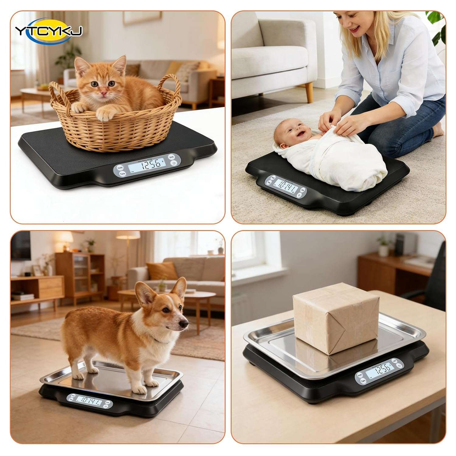 pesa digital para mascotas recien nacidas con capacidad de 15 kilos y bandeja de 29 centimetros ideal para chile