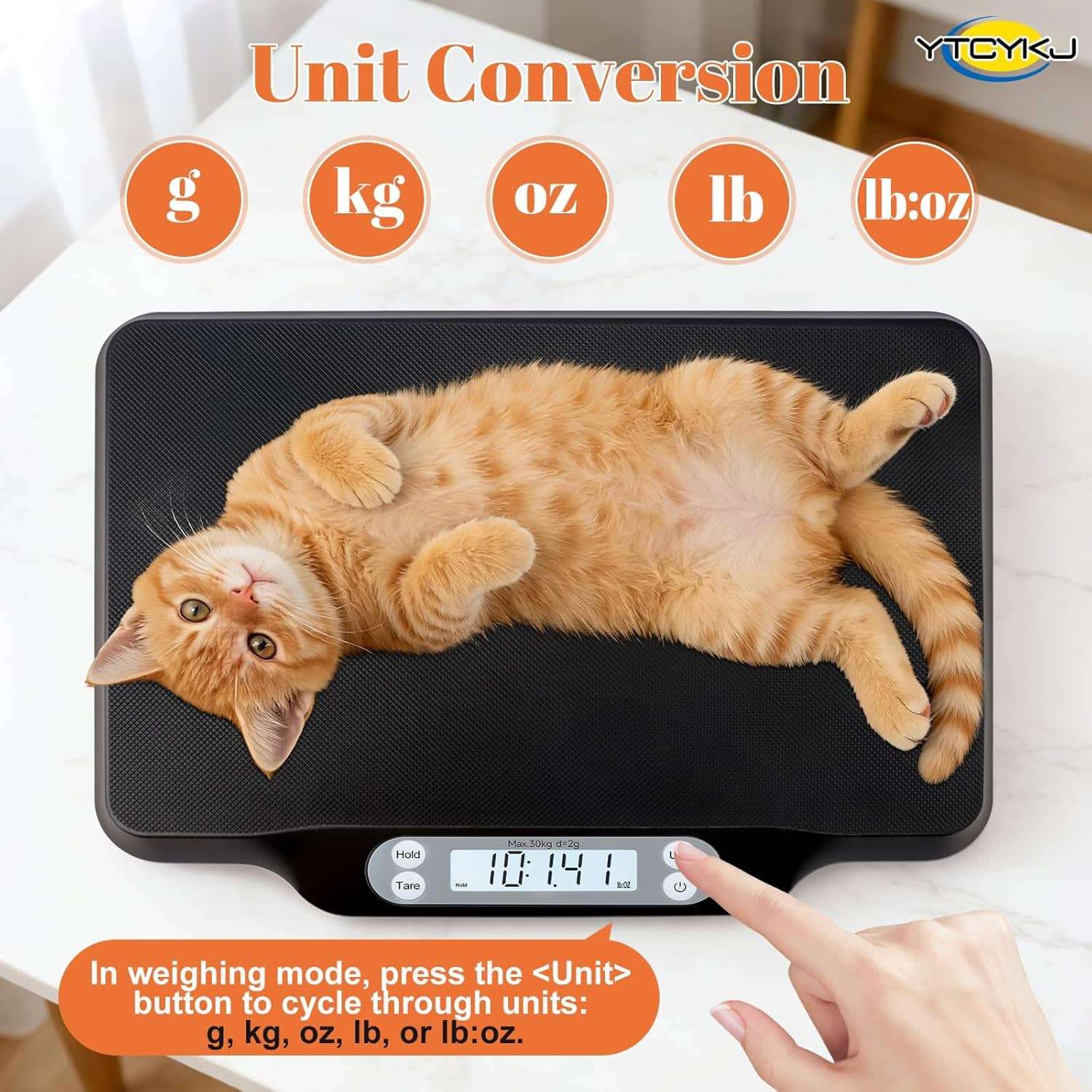 pesa digital para mascotas recien nacidas con capacidad de 15 kilos y bandeja de 29 centimetros ideal para chile