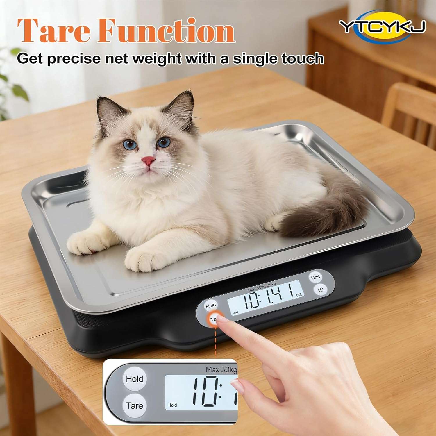 pesa digital para mascotas recien nacidas con capacidad de 15 kilos y bandeja de 29 centimetros ideal para chile