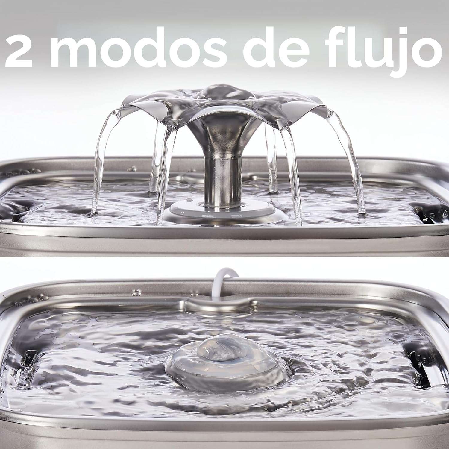 fuente de agua automatica para gatos y perros de acero inoxidable con capacidad de 3.2 litros y luz led