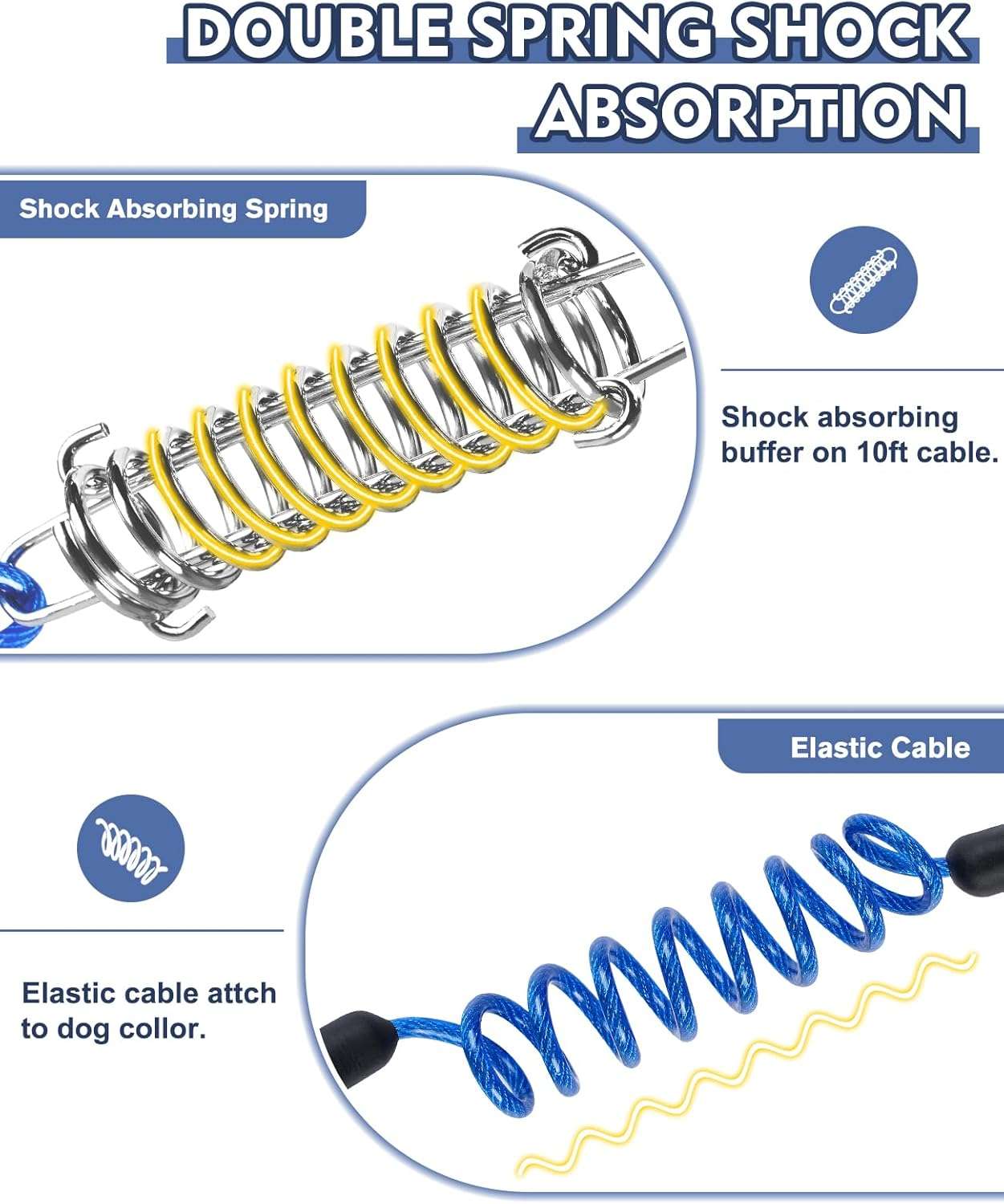 sistema corredor de perros de 1524 centimetros con doble amortiguacion y cable de acero antimordidas en chile