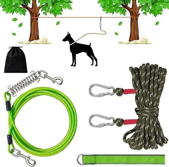 tirolesa reflectante para perros de 1524 centimetros con amortiguador ideal para camping y patio en chile
