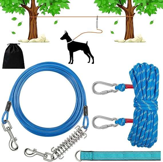tirolesa reflectante para perros de 1524 centimetros con amortiguador ideal para camping y patio en chile