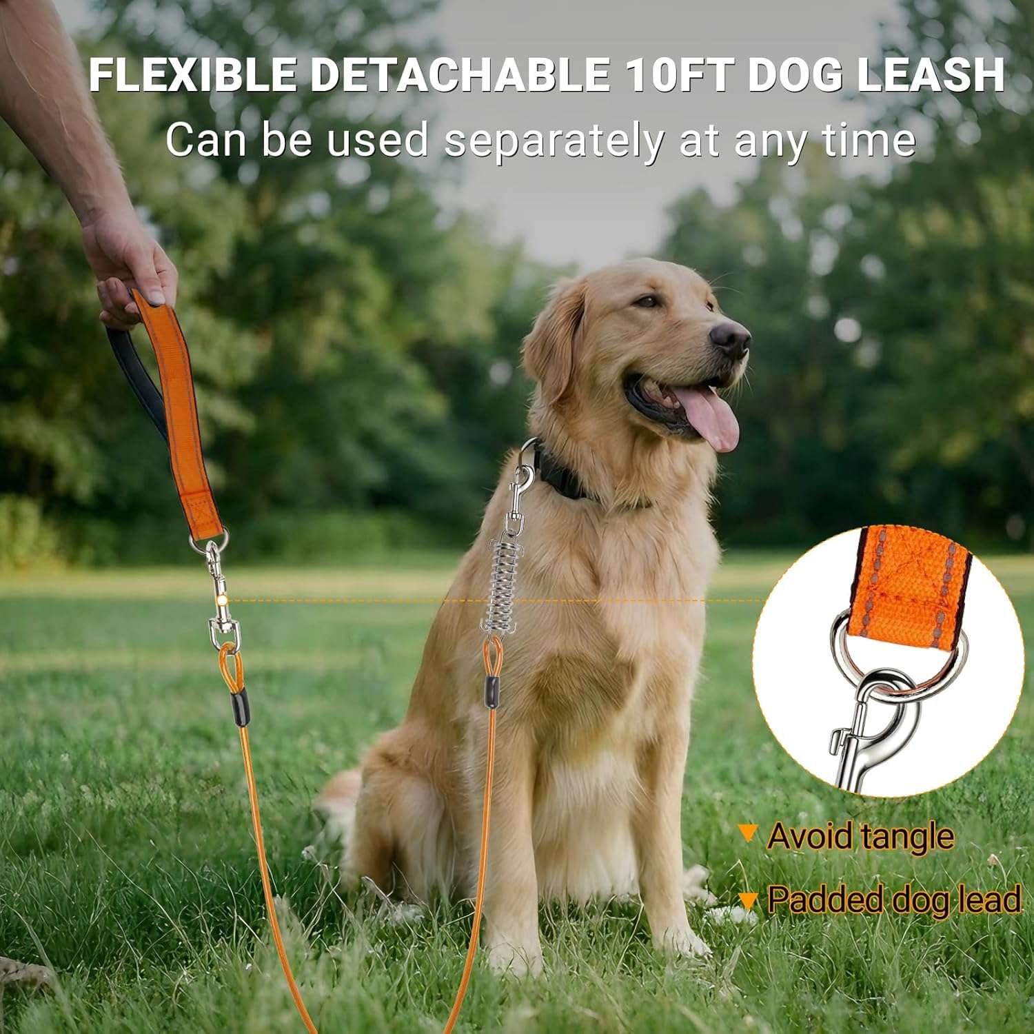 tirolesa reflectante para perros de 1524 centimetros con amortiguador ideal para camping y patio en chile