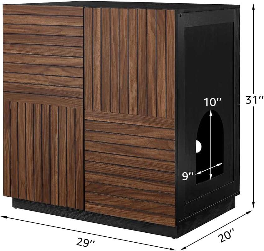 Caja De Arena Gatos Oculta Mueble Entrada Superior Madera MDF - Imagen 7