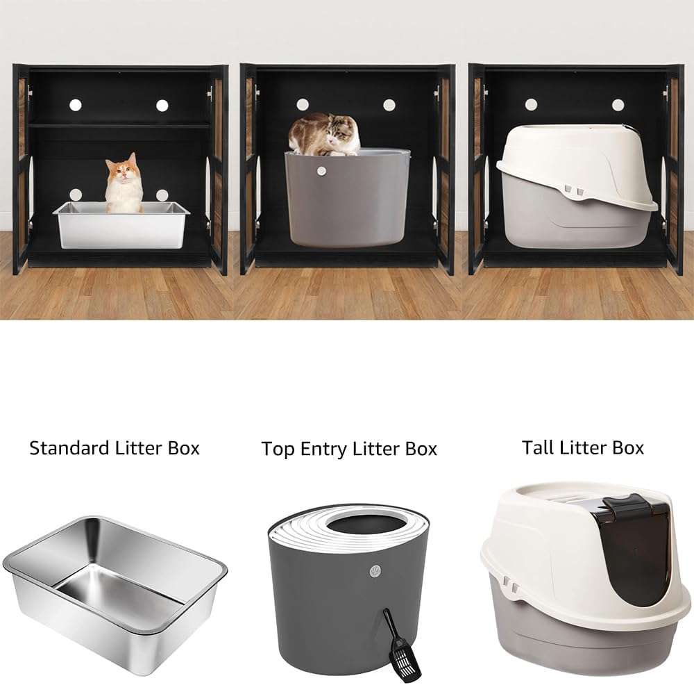 Caja De Arena Gatos Oculta Mueble Entrada Superior Madera MDF - Imagen 6