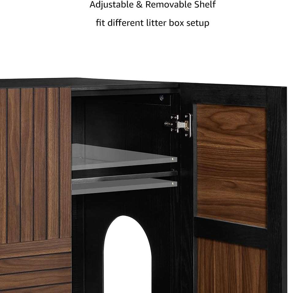 Caja De Arena Gatos Oculta Mueble Entrada Superior Madera MDF - Imagen 5