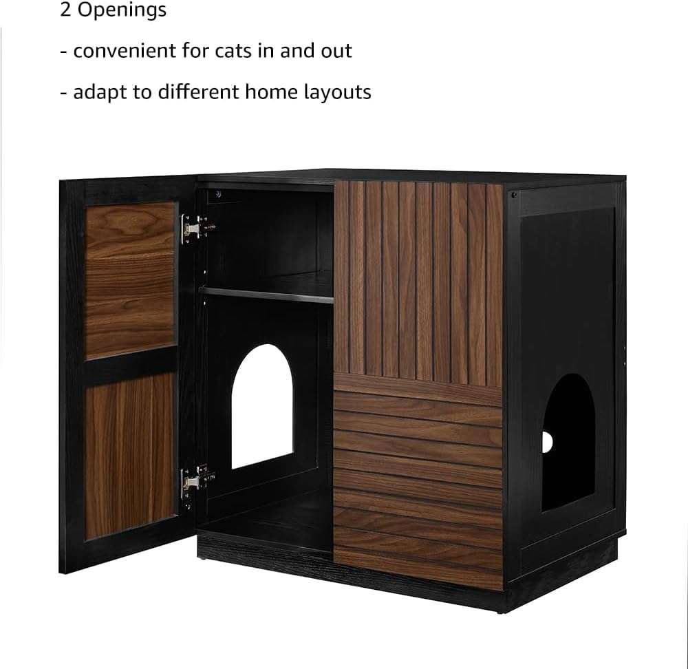 Caja De Arena Gatos Oculta Mueble Entrada Superior Madera MDF - Imagen 4