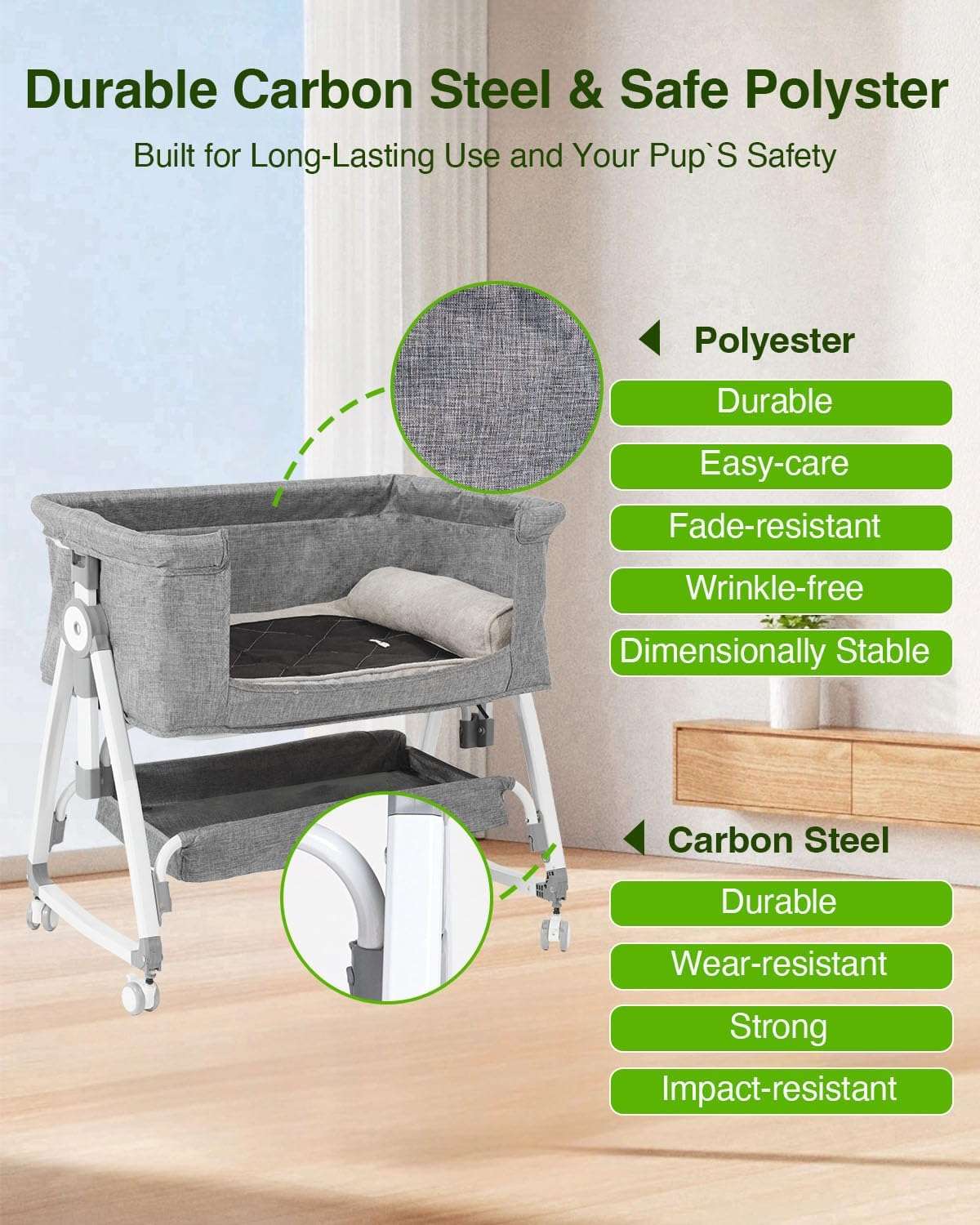 cama extension de altura ajustable para perros y gatos de 75 por 55 por 82 centimetros con ruedas y almacenamiento inferior ideal para chile